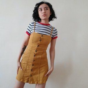 H&M Women's Yellow and Brown Dress